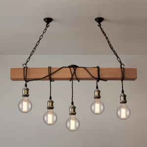 چراغ آویز چوبی دست‌ساز