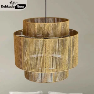 چراغ آویز بافت استوانه 3 طبقه نسکافه ای