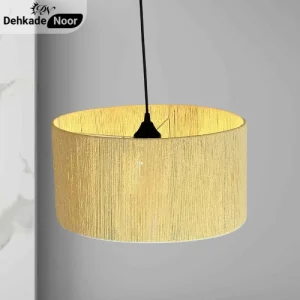 چراغ آویز بافت استوانه تک کرم
