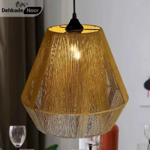 چراغ آویز بافت الماس متوسط نسکافه ای