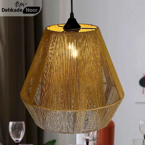 چراغ آویز بافت الماس متوسط نسکافه ای